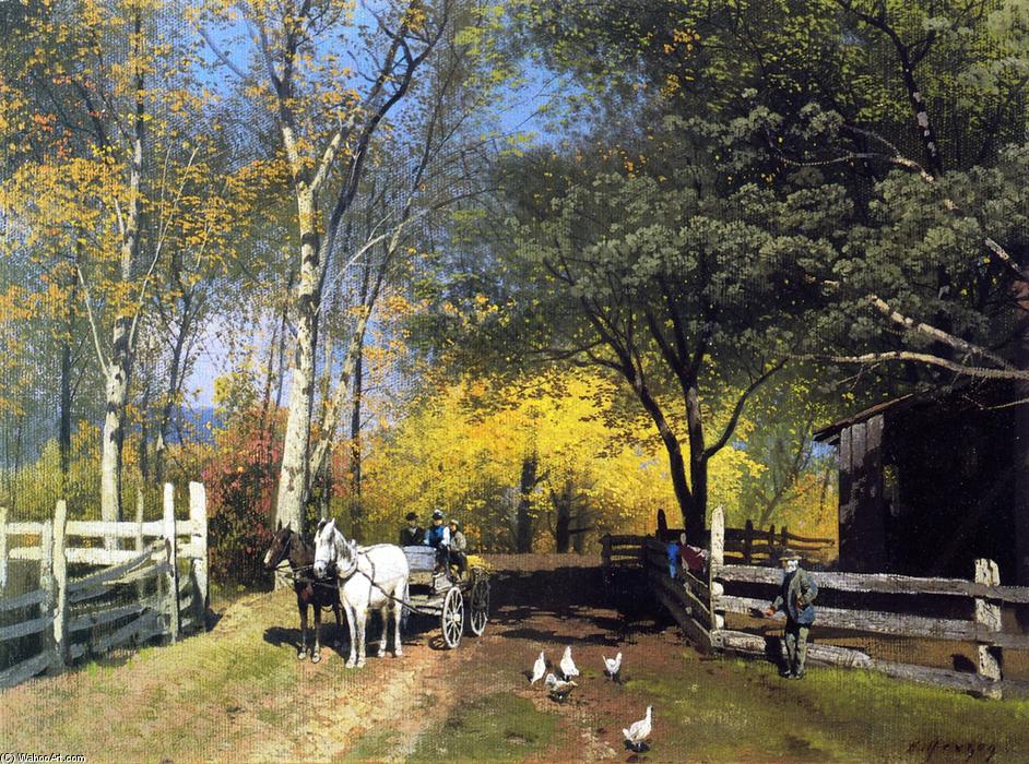 Wikioo.org - The Encyclopedia of Fine Arts - Painting, Artwork by Herman Herzog - Road by the Farm