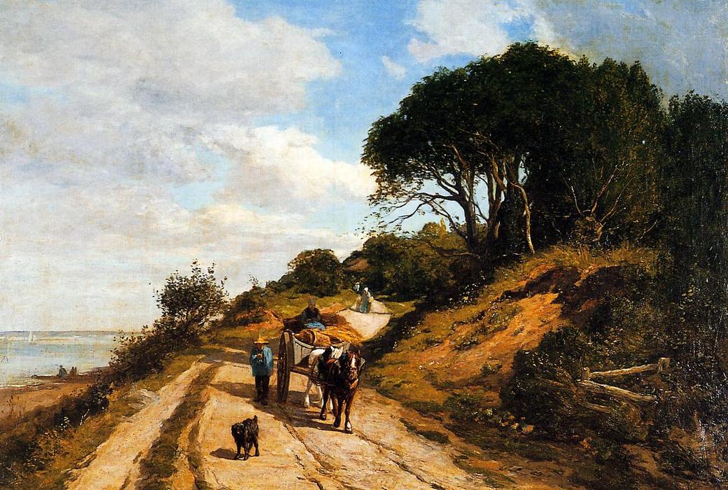 Wikioo.org - The Encyclopedia of Fine Arts - Painting, Artwork by Eugène Louis Boudin - The Road from Trouville to Honfleur