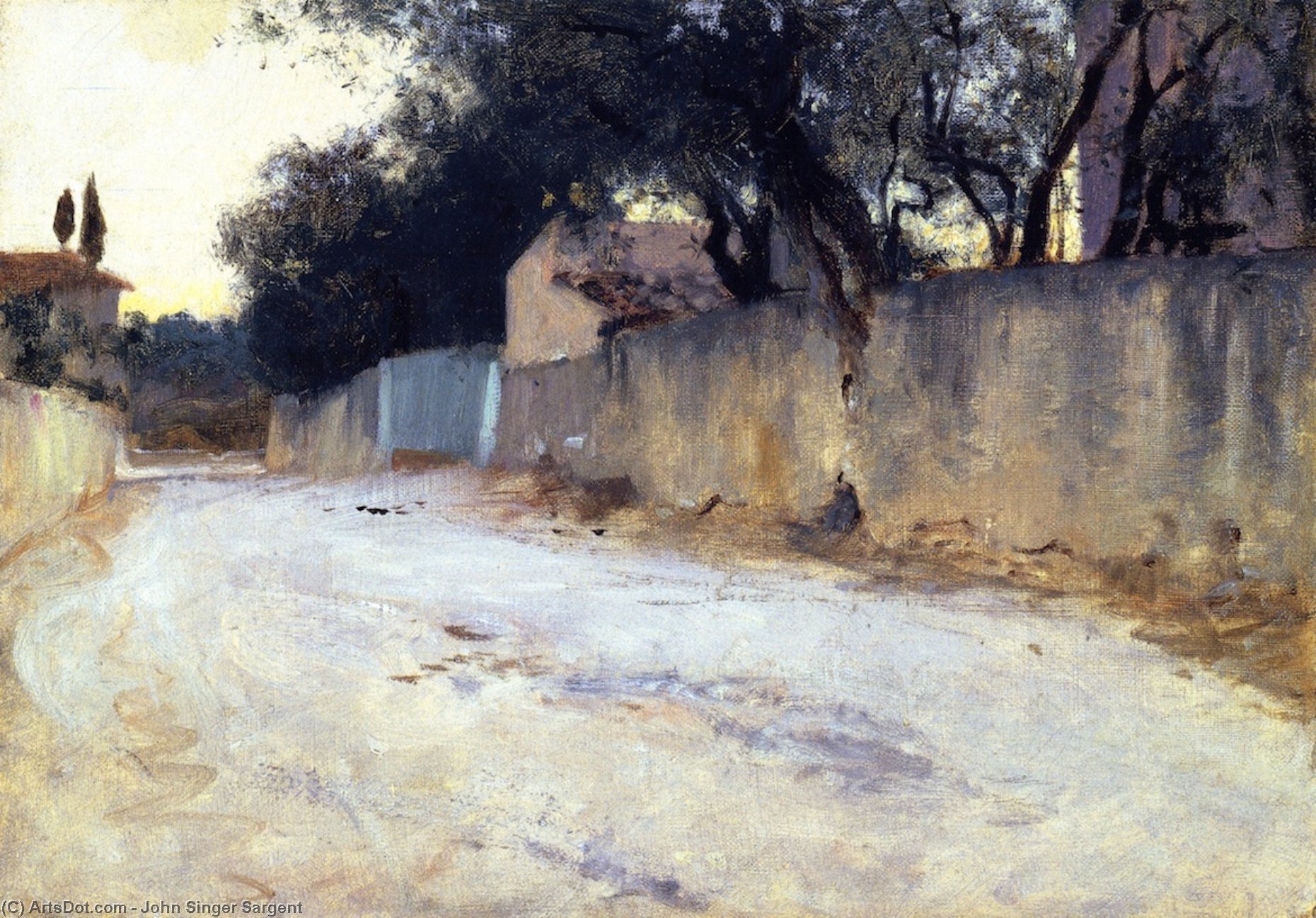Wikioo.org - The Encyclopedia of Fine Arts - Painting, Artwork by John Singer Sargent - A Road in the South
