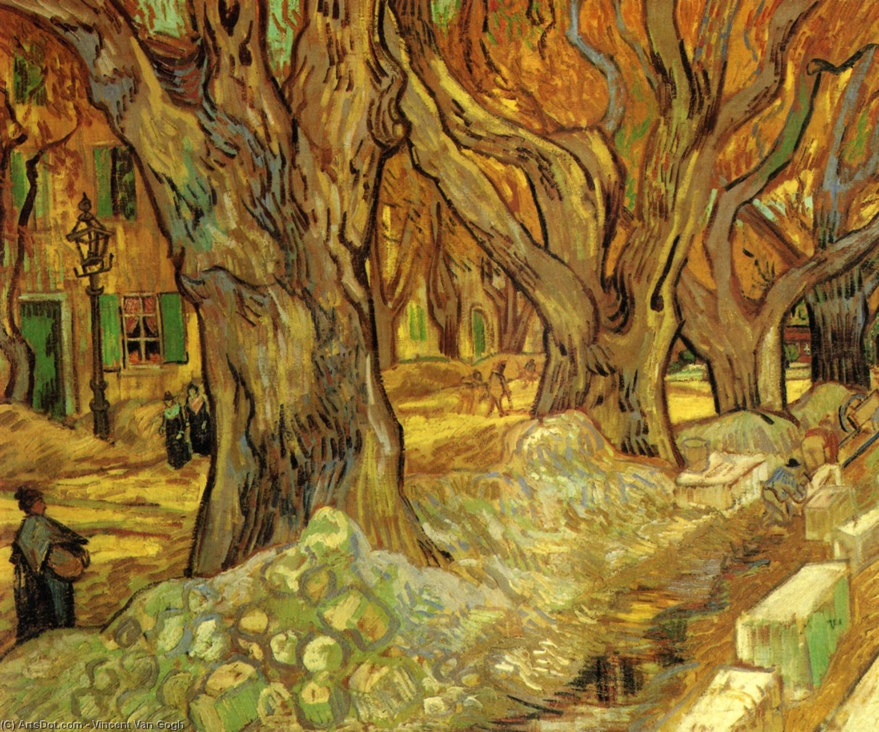 Wikioo.org - Die Enzyklopädie bildender Kunst - Malerei, Kunstwerk von Vincent Van Gogh - Die Straßenarbeiter