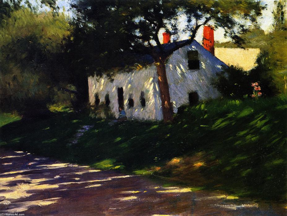 Wikioo.org - The Encyclopedia of Fine Arts - Painting, Artwork by Dennis Miller Bunker - Roadside Cottage, Medfield, Mass.