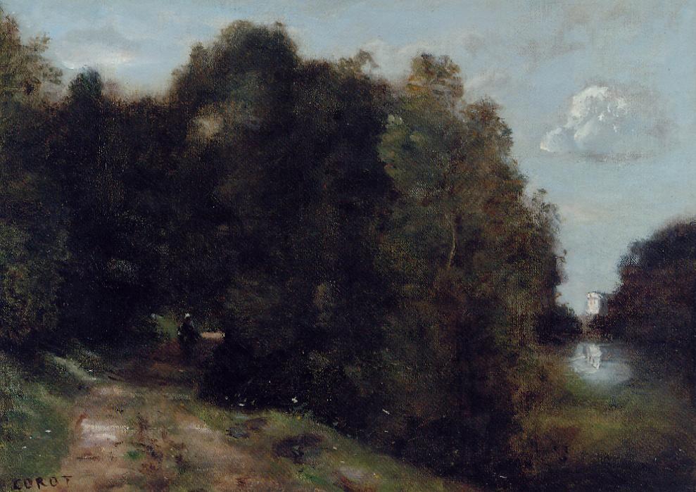 Wikioo.org - The Encyclopedia of Fine Arts - Painting, Artwork by Jean Baptiste Camille Corot - A Road through the Trees