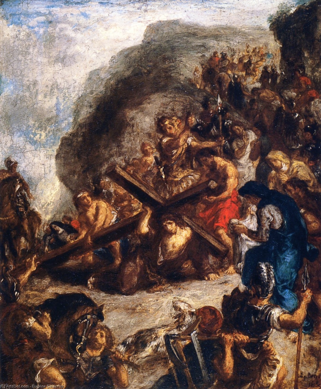 WikiOO.org - Encyclopedia of Fine Arts - Lukisan, Artwork Eugène Delacroix - The Road to Calvary