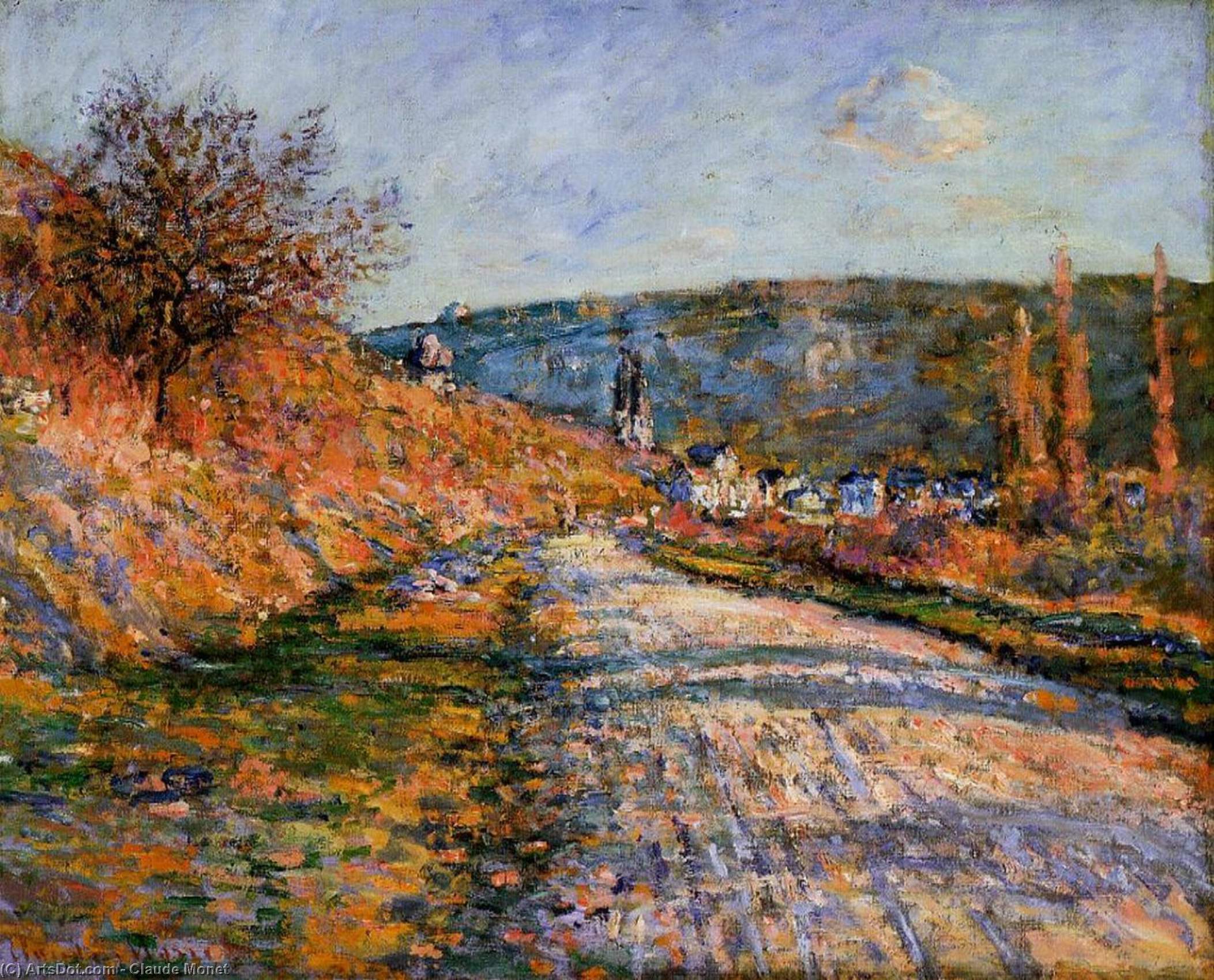 WikiOO.org - Encyclopedia of Fine Arts - Maalaus, taideteos Claude Monet - The Road to Vetheuil