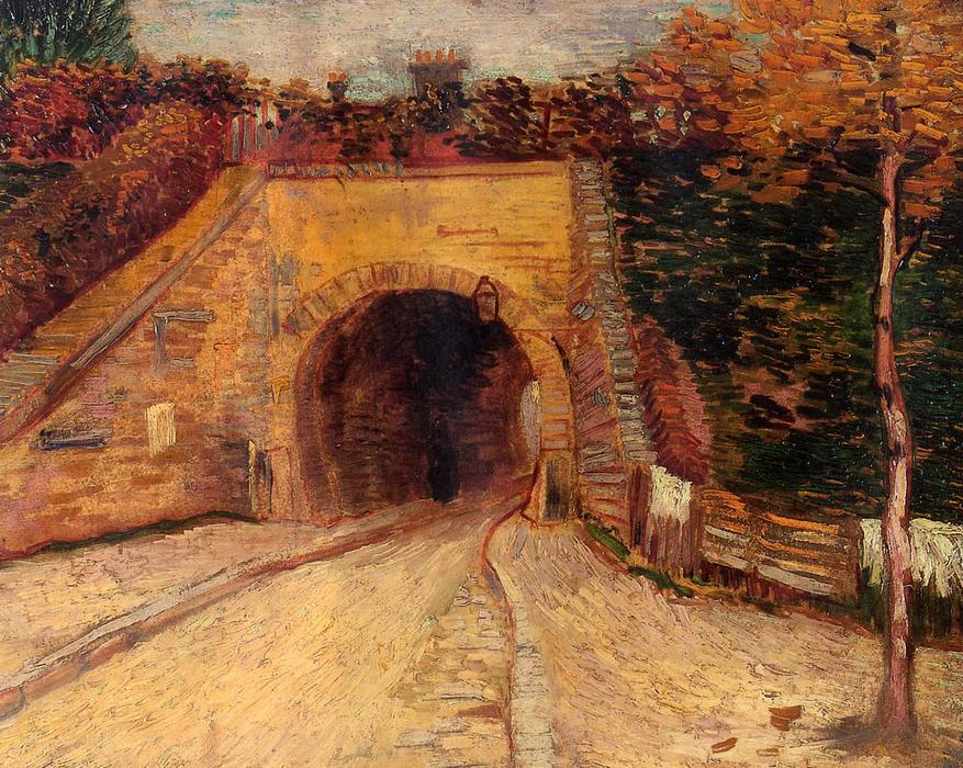 Wikioo.org - The Encyclopedia of Fine Arts - Painting, Artwork by Vincent Van Gogh - Roadway with Underpass (also known as The Viaduct)