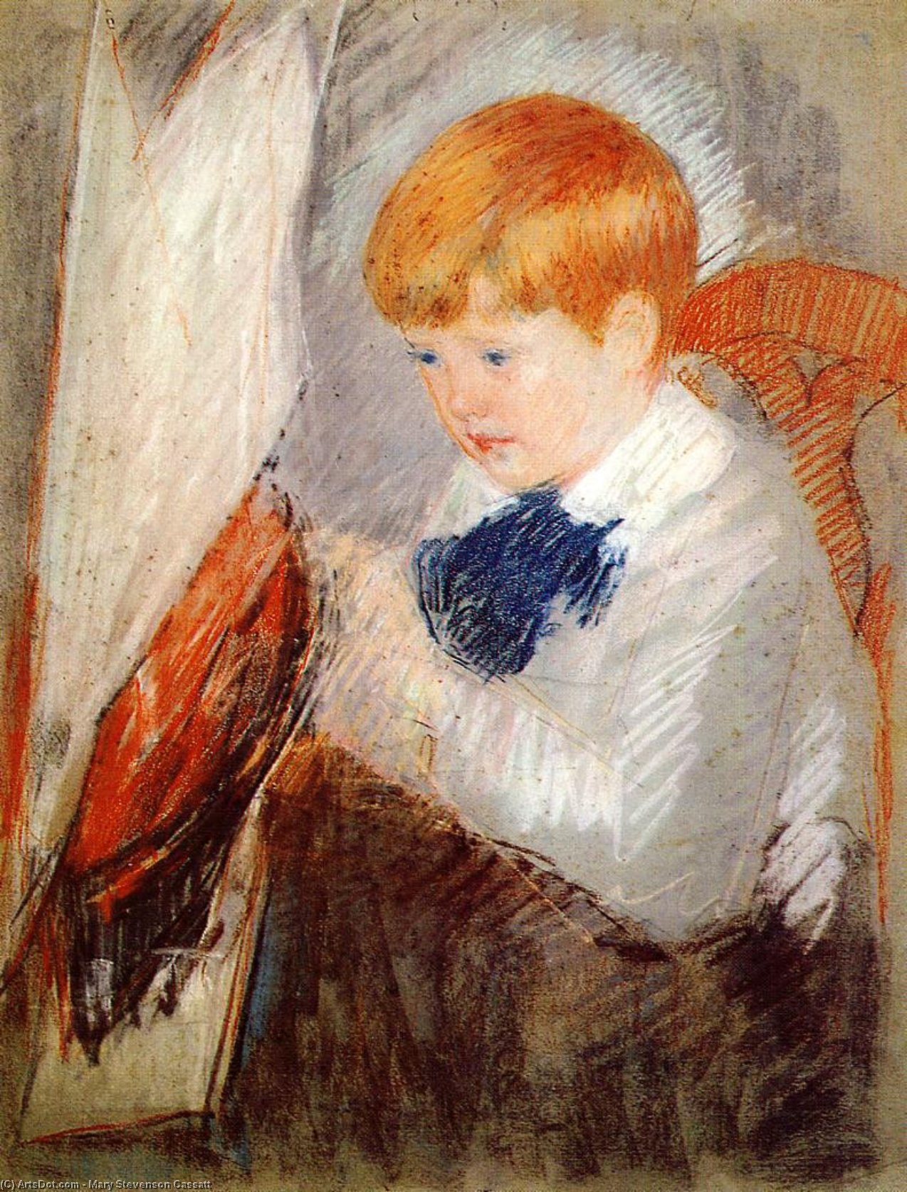 Wikioo.org - The Encyclopedia of Fine Arts - Painting, Artwork by Mary Stevenson Cassatt - Robert and His Sailboat