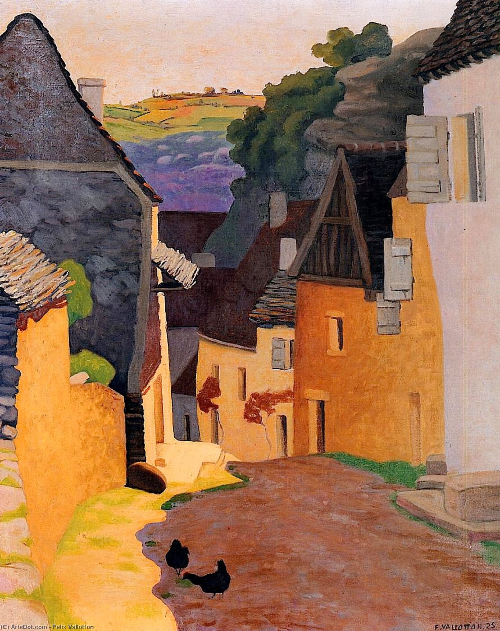 Wikioo.org - The Encyclopedia of Fine Arts - Painting, Artwork by Felix Vallotton - Rocamadour Landscape