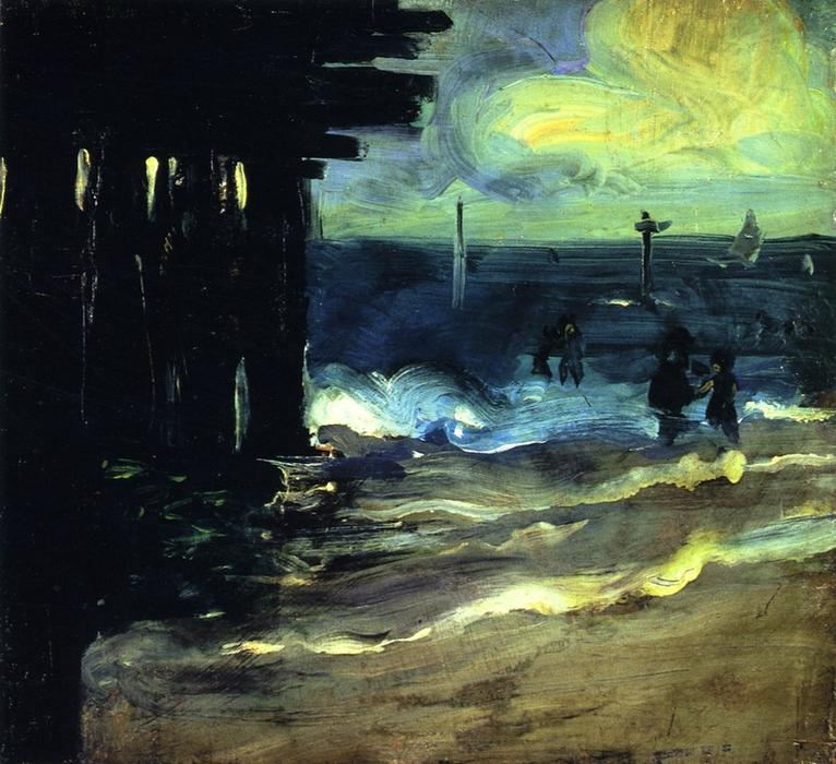 Wikioo.org - The Encyclopedia of Fine Arts - Painting, Artwork by Alfred Henry Maurer - Rockaway Beach with Pier