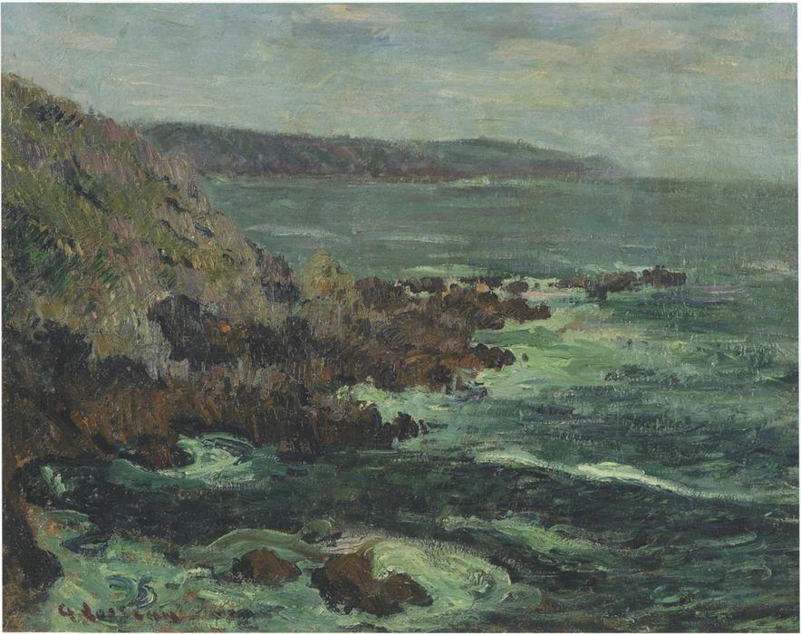 Wikioo.org - The Encyclopedia of Fine Arts - Painting, Artwork by Gustave Loiseau - Rock cliffs by the sea in Britain