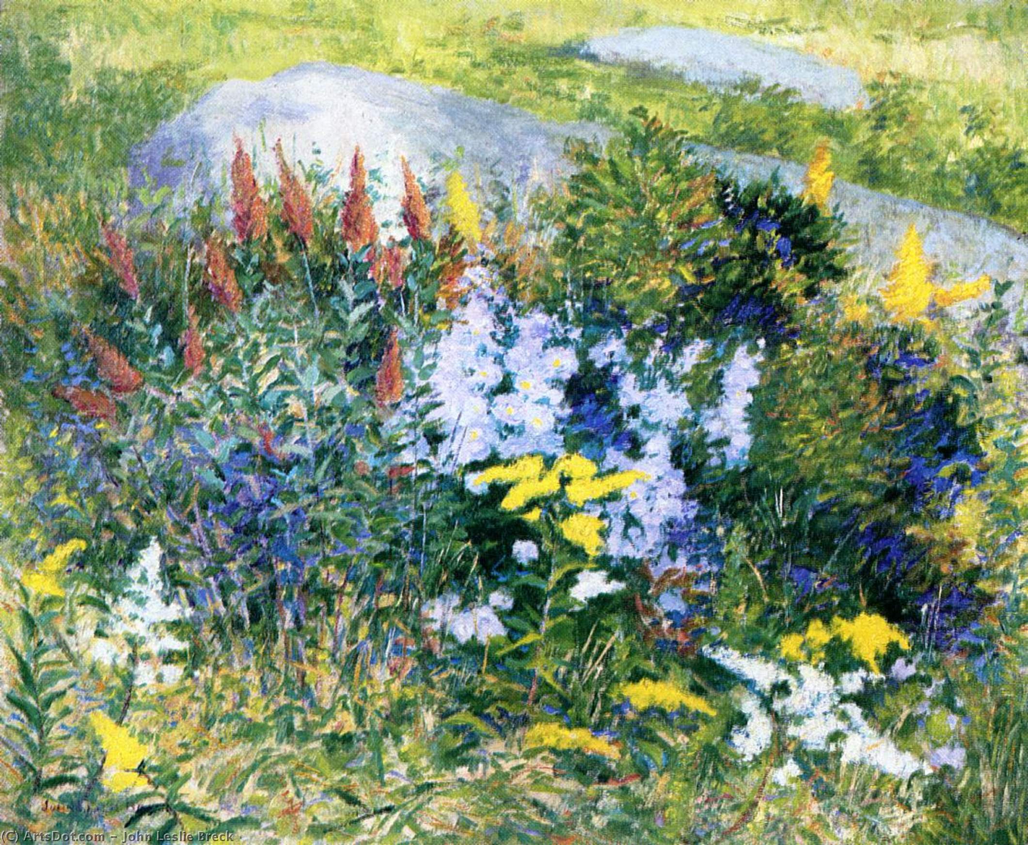 Wikioo.org - The Encyclopedia of Fine Arts - Painting, Artwork by John Leslie Breck - Rock Garden at Giverny