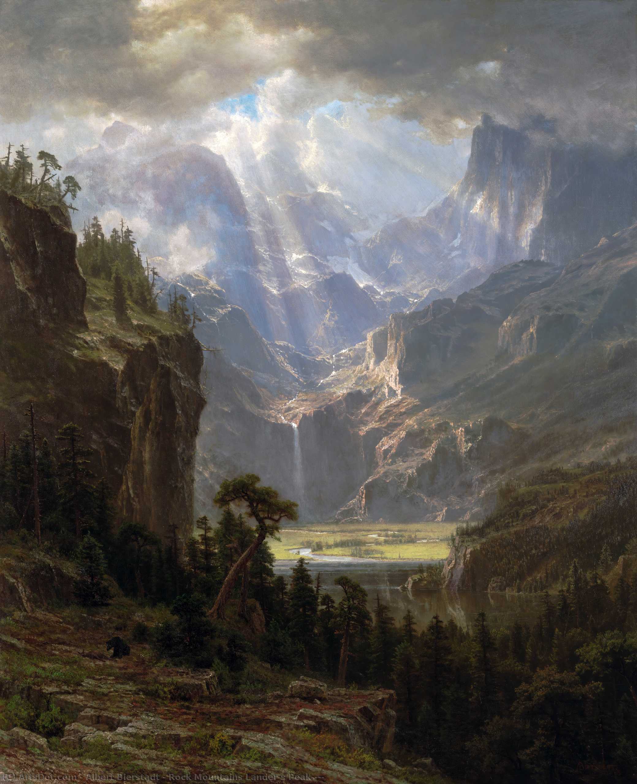 WikiOO.org - Encyclopedia of Fine Arts - Schilderen, Artwork Albert Bierstadt - Rock Mountains Lander's Peak''''