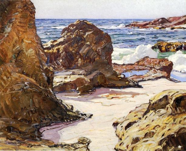Wikioo.org - The Encyclopedia of Fine Arts - Painting, Artwork by George Gardner Symons - Rocks and Sea