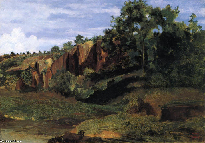 Wikioo.org - The Encyclopedia of Fine Arts - Painting, Artwork by Jean Baptiste Camille Corot - Rocks at Civita Castellana