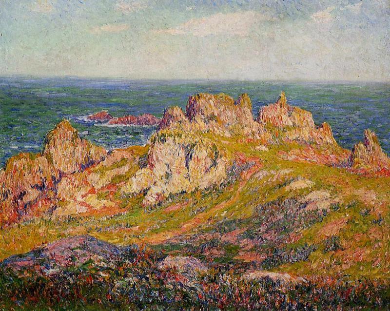 Wikioo.org - The Encyclopedia of Fine Arts - Painting, Artwork by Henri Moret - Rocks by the Sea