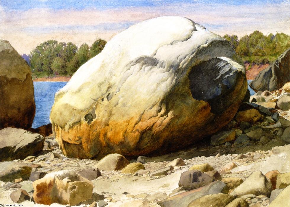 Wikioo.org - The Encyclopedia of Fine Arts - Painting, Artwork by Charles Herbert Moore - Rocks by the Water