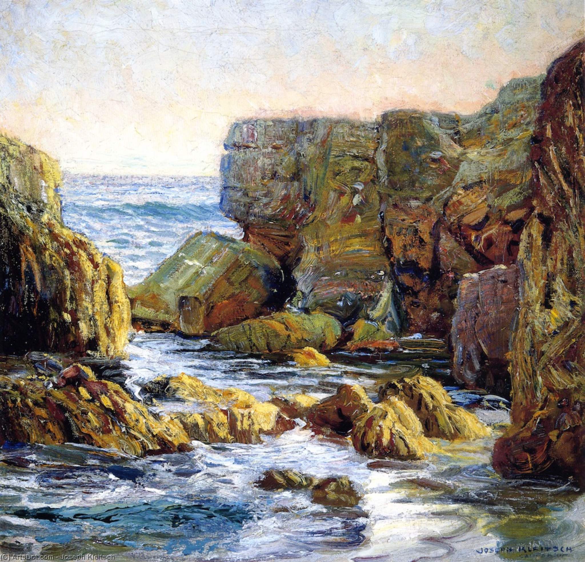 WikiOO.org - Encyclopedia of Fine Arts - Målning, konstverk Joseph Kleitsch - Rocky Cove, Laguna