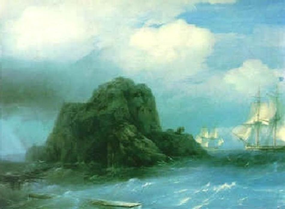 Wikioo.org - Bách khoa toàn thư về mỹ thuật - Vẽ tranh, Tác phẩm nghệ thuật Ivan Aivazovsky - Rocky island