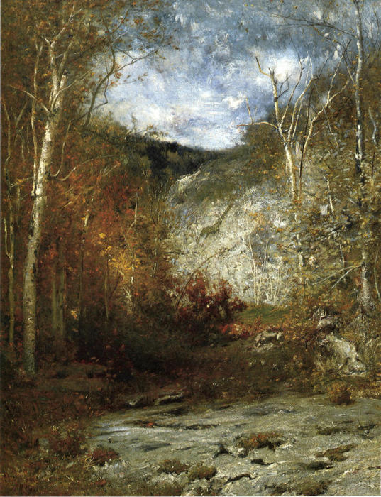 Wikioo.org - The Encyclopedia of Fine Arts - Painting, Artwork by Alexander Helwig Wyant - Rocky Ledge, Adirondacks