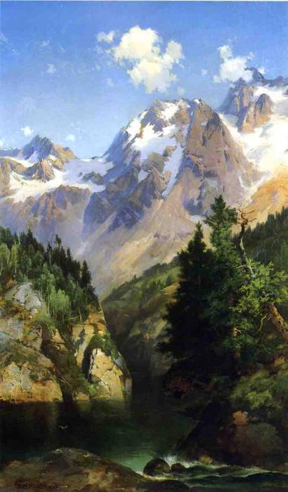Wikioo.org - The Encyclopedia of Fine Arts - Painting, Artwork by John Ferguson Weir - A Rocky Mountain Peak, Idaho Territory