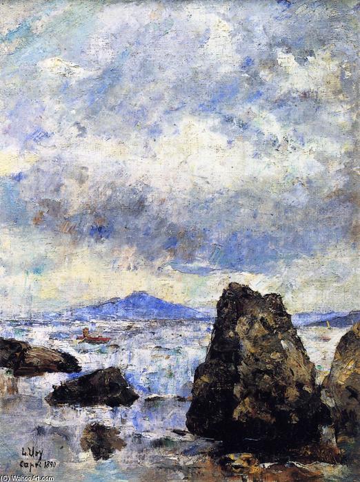 Wikioo.org - The Encyclopedia of Fine Arts - Painting, Artwork by Lesser Ury - Rocky Shore at Capri