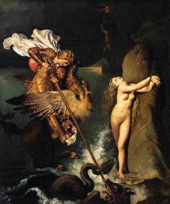 WikiOO.org – 美術百科全書 - 繪畫，作品 Jean Auguste Dominique Ingres - 罗杰释放当归