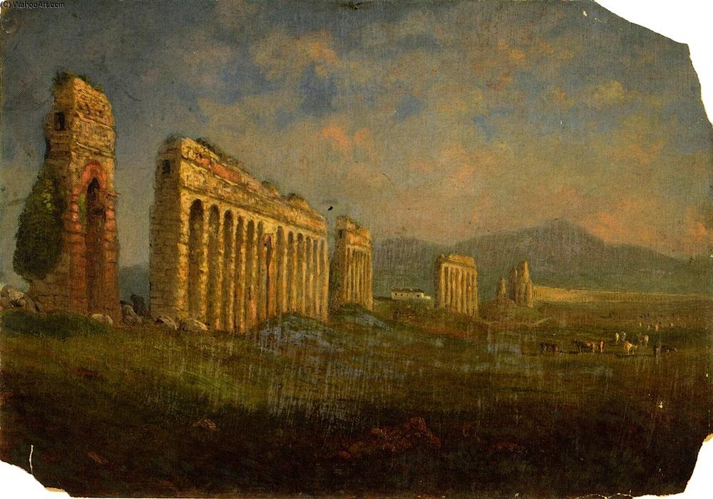 Wikoo.org - موسوعة الفنون الجميلة - اللوحة، العمل الفني Christopher Pearse Cranch - Roman Aqueducts on the Campagna