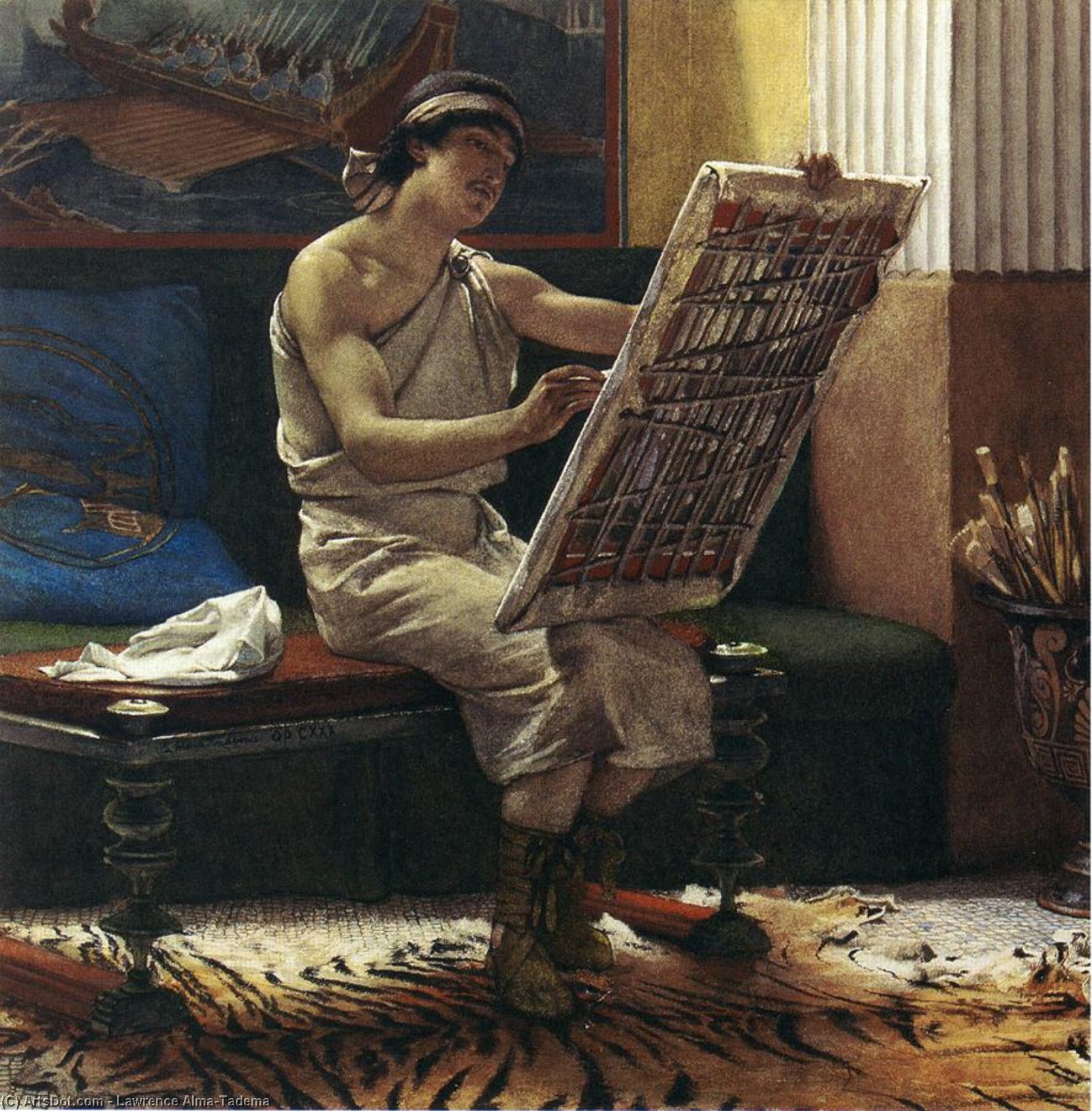 Wikioo.org - The Encyclopedia of Fine Arts - Painting, Artwork by Lawrence Alma-Tadema - A Roman Artist