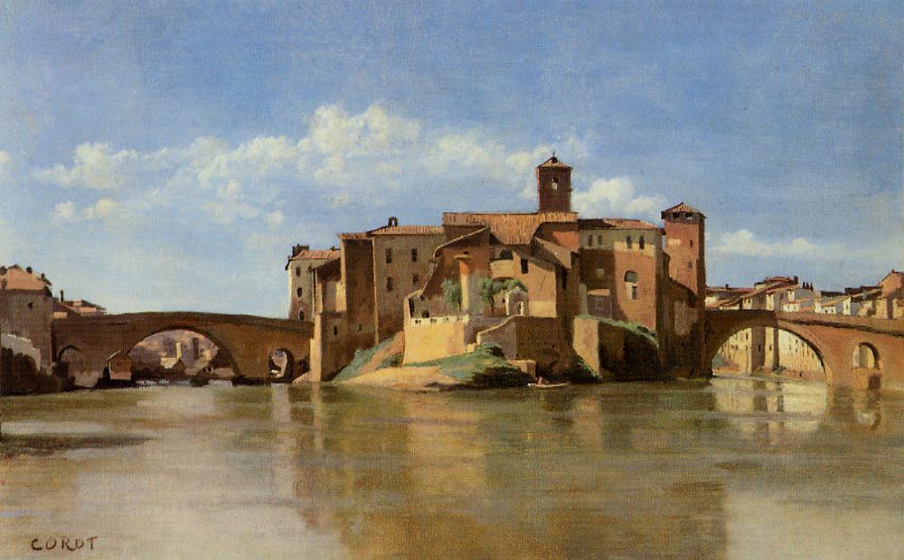 Wikioo.org - The Encyclopedia of Fine Arts - Painting, Artwork by Jean Baptiste Camille Corot - Rome - the Basilica of Constantine