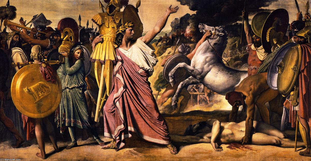 WikiOO.org - אנציקלופדיה לאמנויות יפות - ציור, יצירות אמנות Jean Auguste Dominique Ingres - Romulus, Conqueror of Acron