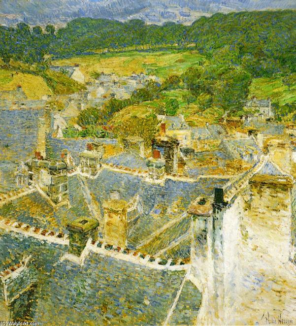 Wikioo.org - The Encyclopedia of Fine Arts - Painting, Artwork by Frederick Childe Hassam - Rooftops: Pont-Aven