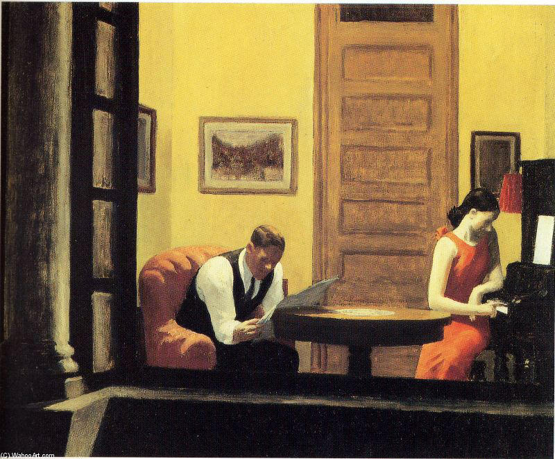 WikiOO.org - Encyclopedia of Fine Arts - Maleri, Artwork Edward Hopper - Room in New York