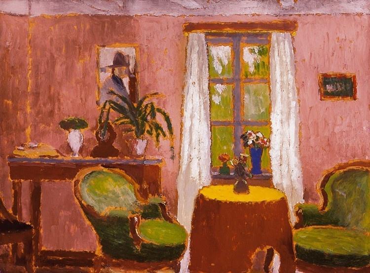 WikiOO.org - Encyclopedia of Fine Arts - Malba, Artwork Jozsef Rippl Ronai - Room with Green Armchair