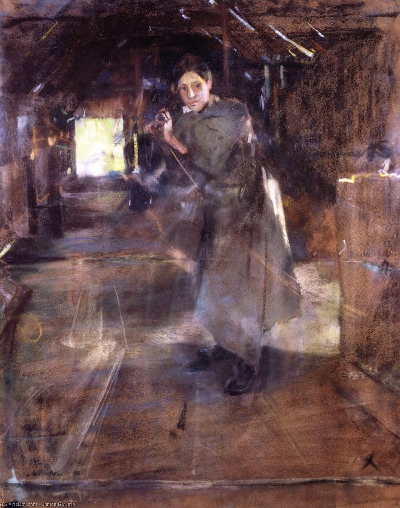 Wikioo.org - The Encyclopedia of Fine Arts - Painting, Artwork by James Guthrie - The Ropewalk