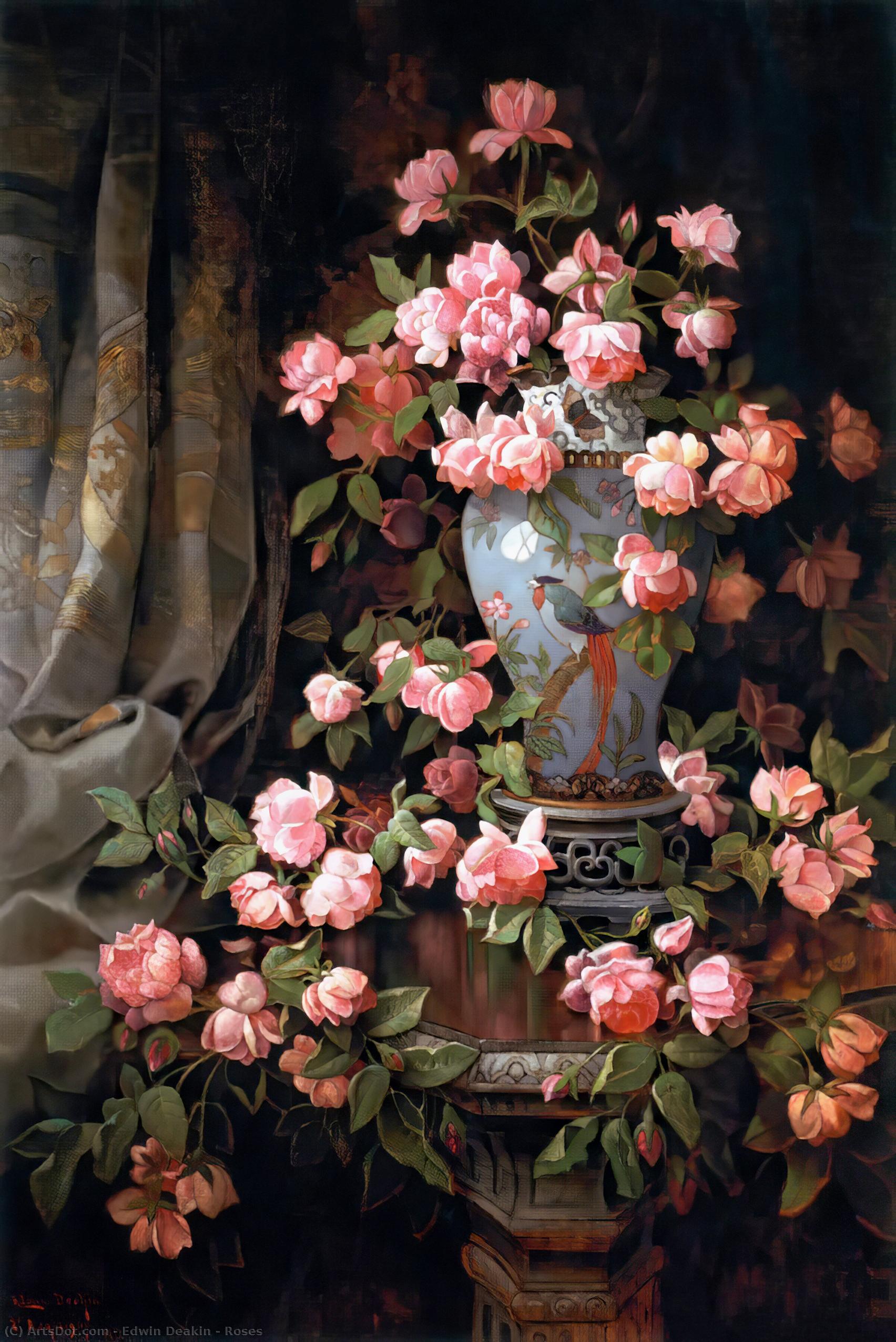 WikiOO.org - Encyclopedia of Fine Arts - Festés, Grafika Edwin Deakin - Roses