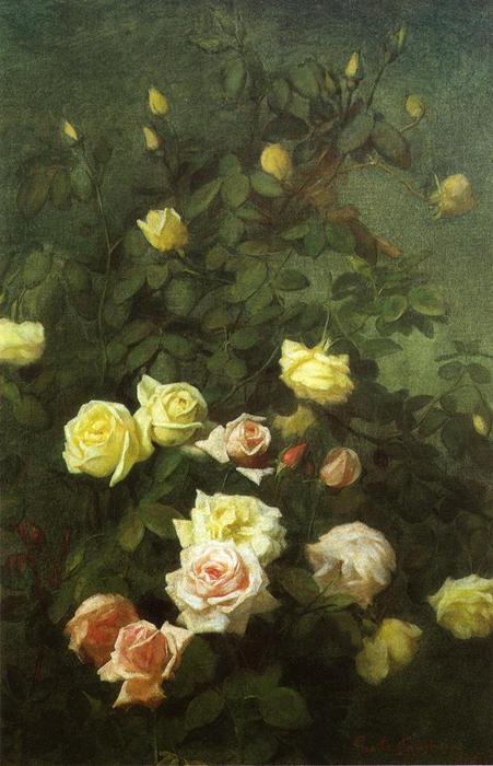 Wikioo.org - The Encyclopedia of Fine Arts - Painting, Artwork by George Cochran Lambdin - Roses