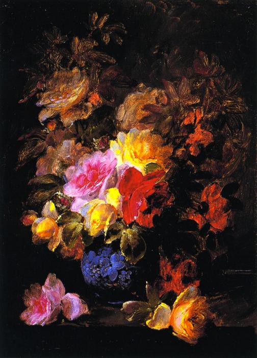WikiOO.org - Encyclopedia of Fine Arts - Maľba, Artwork Raoul De Longpre - Roses in Pinks and Yellows