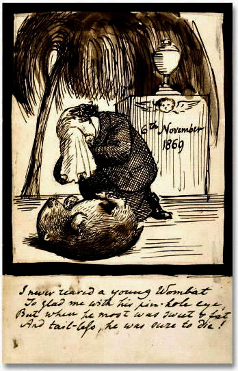 WikiOO.org - Encyclopedia of Fine Arts - Lukisan, Artwork Dante Gabriel Rossetti - Rossetti Lamenting the Death of His Wombat