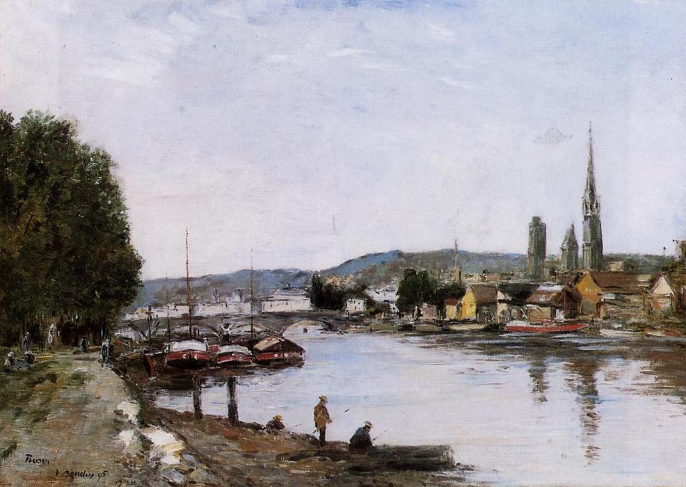 Wikioo.org - The Encyclopedia of Fine Arts - Painting, Artwork by Eugène Louis Boudin - Rouen, View from the Queen's Way