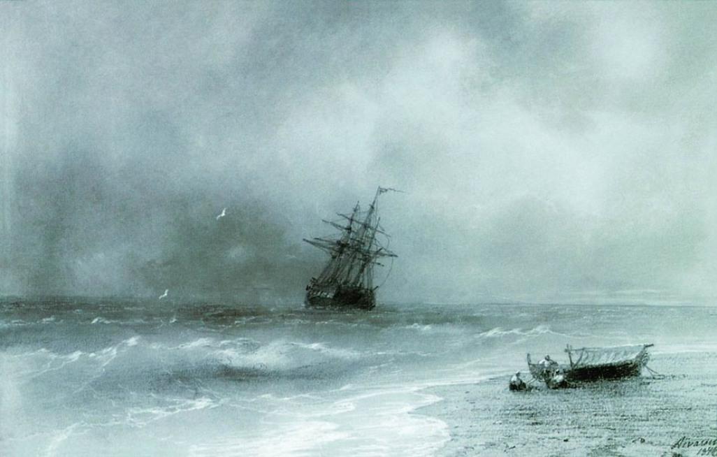 Wikioo.org - สารานุกรมวิจิตรศิลป์ - จิตรกรรม Ivan Aivazovsky - Rough sea