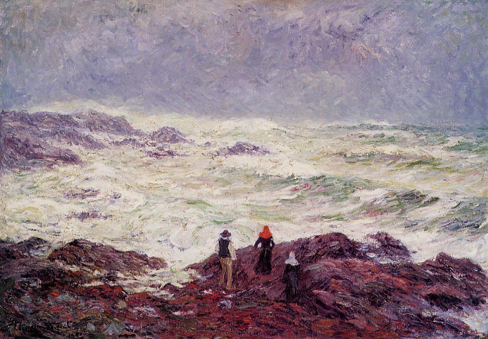 WikiOO.org - Encyclopedia of Fine Arts - Maleri, Artwork Henri Moret - Rough Weather at Raguenez, near Pont Aven