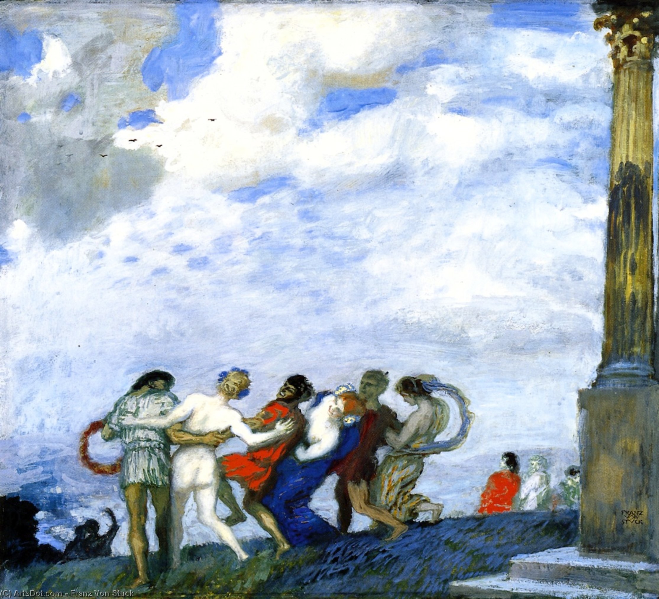 Wikioo.org - The Encyclopedia of Fine Arts - Painting, Artwork by Franz Von Stuck - Round Dance