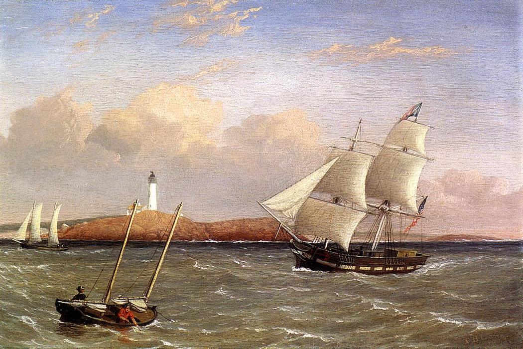Wikioo.org - The Encyclopedia of Fine Arts - Painting, Artwork by Fitz Hugh Lane - Rounding the Lighthouse
