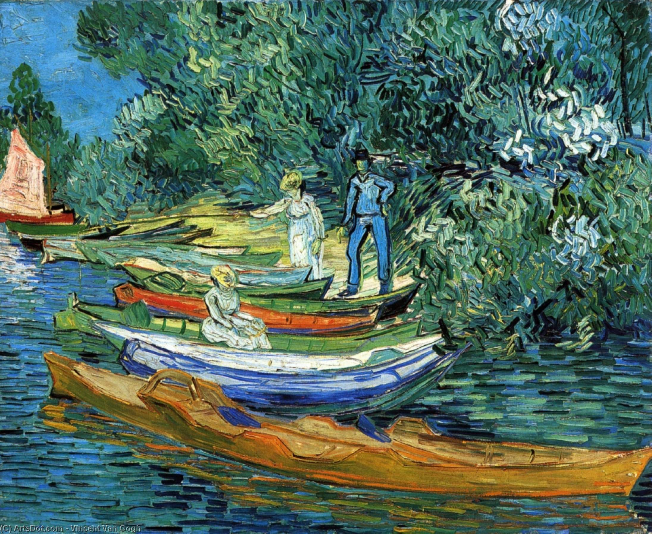 Wikioo.org - The Encyclopedia of Fine Arts - Painting, Artwork by Vincent Van Gogh - Rowing Boats on the Banks of the Oise