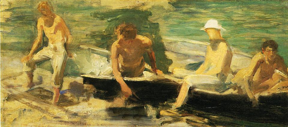 Wikioo.org - The Encyclopedia of Fine Arts - Painting, Artwork by Henry Scott Tuke - The Rowing Party