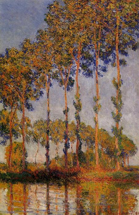 Wikioo.org - Encyklopedia Sztuk Pięknych - Malarstwo, Grafika Claude Monet - A Row of Poplars