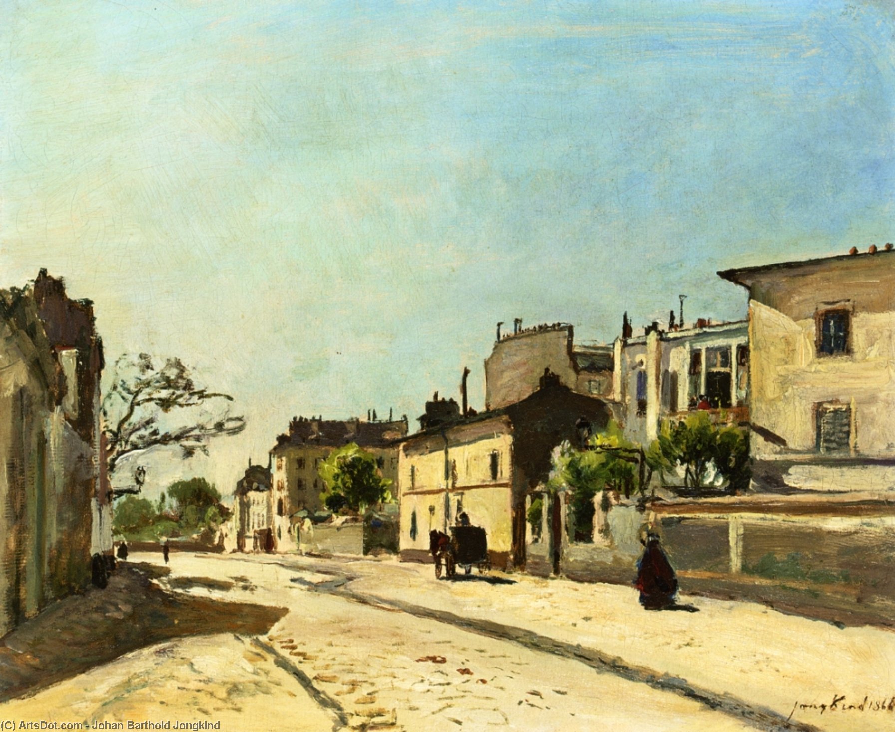 Wikioo.org - The Encyclopedia of Fine Arts - Painting, Artwork by Johan Barthold Jongkind - Rue Notre Dame, Paris