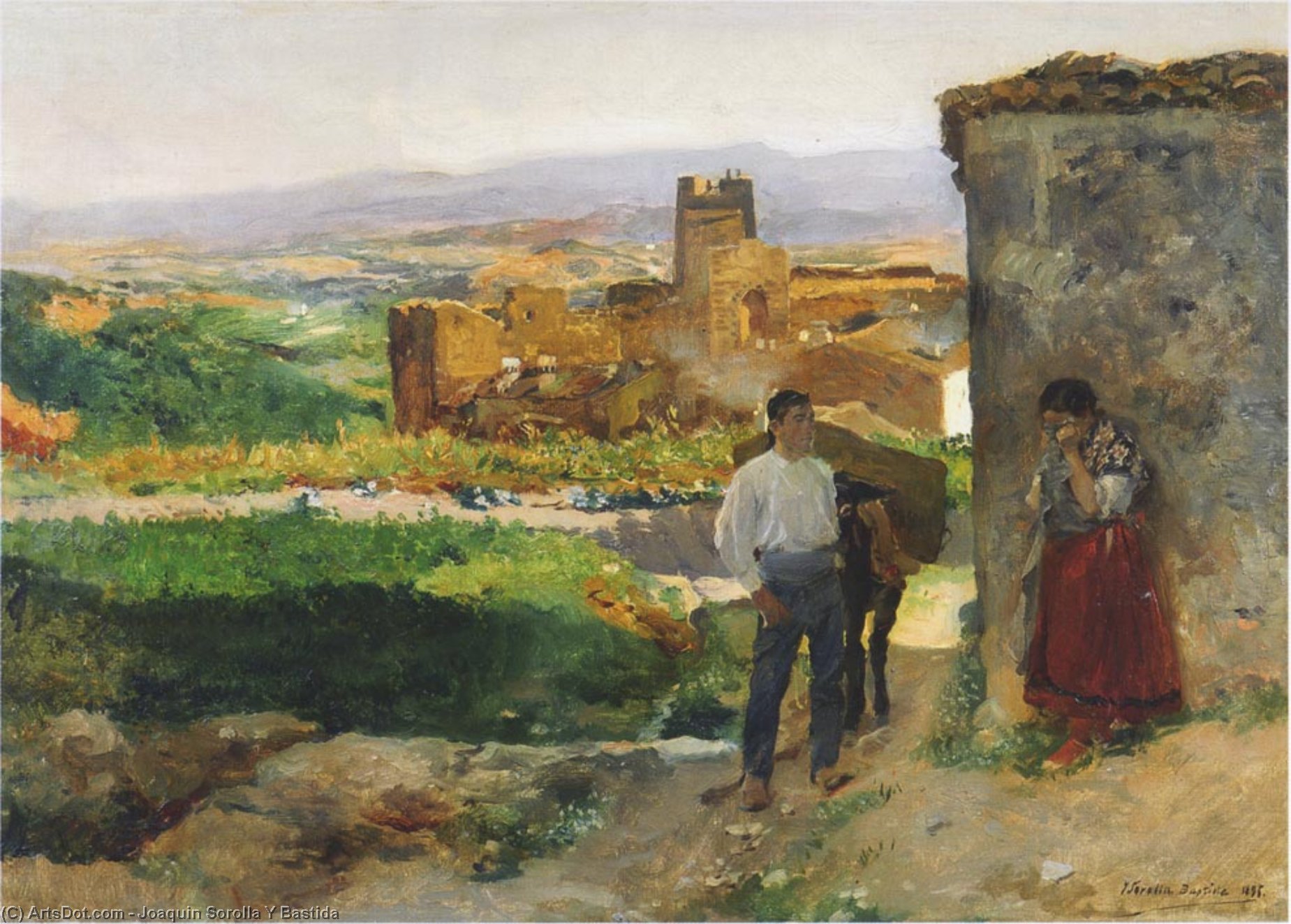 WikiOO.org - Encyclopedia of Fine Arts - Maleri, Artwork Joaquin Sorolla Y Bastida - Ruins of Bunol (also known as The Farewell)