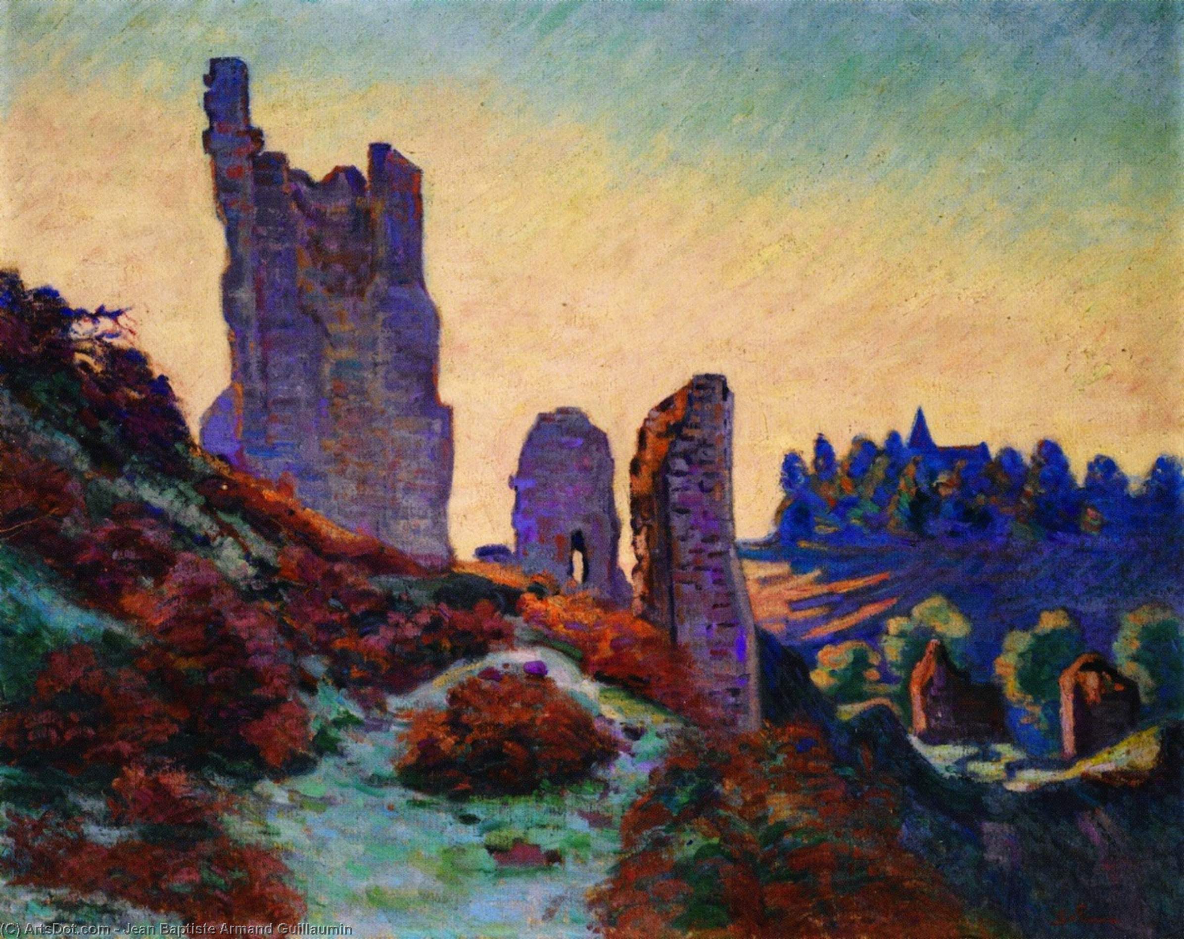 Wikoo.org - موسوعة الفنون الجميلة - اللوحة، العمل الفني Jean Baptiste Armand Guillaumin - The Ruins of the Château de Crozant