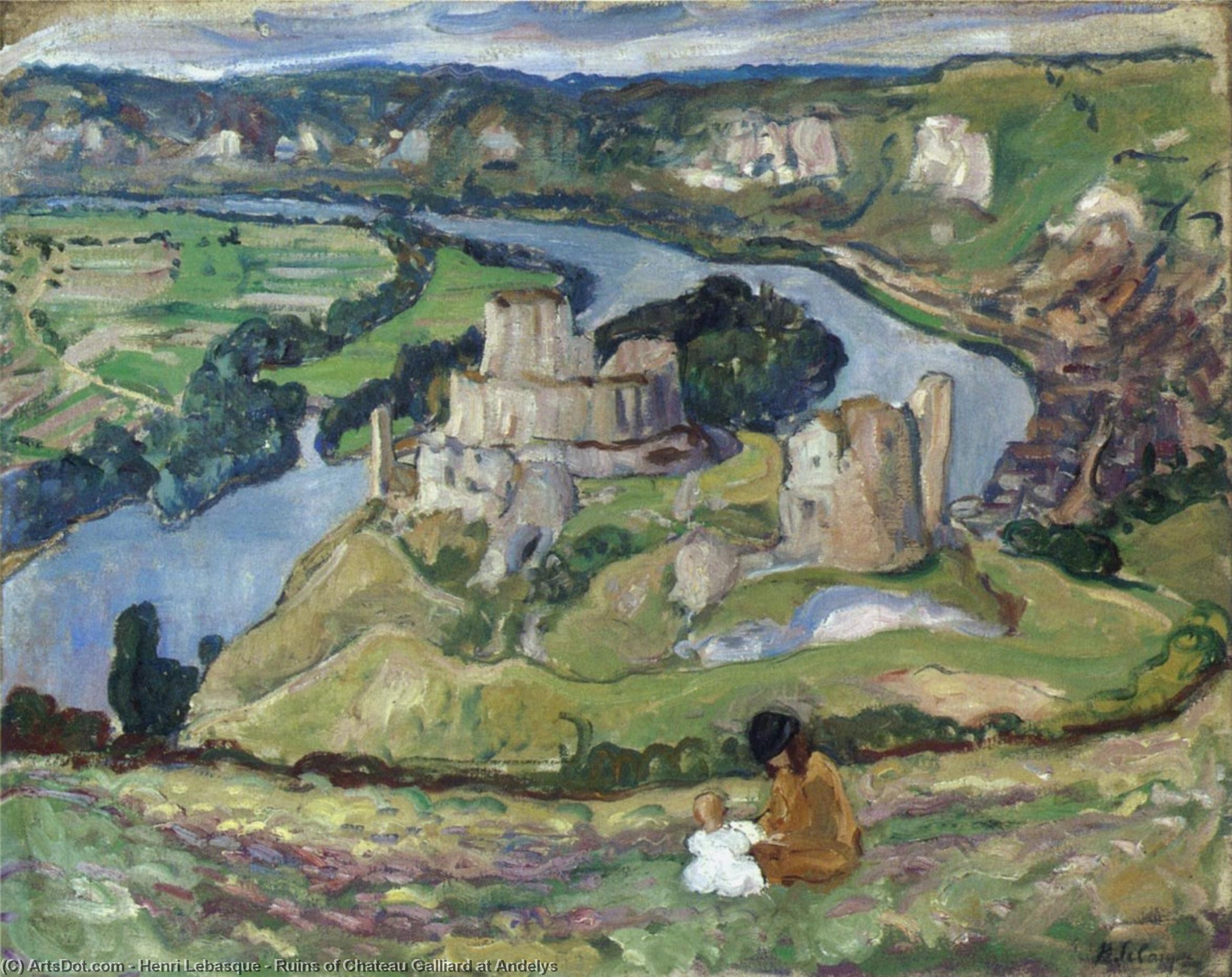 Wikioo.org - The Encyclopedia of Fine Arts - Painting, Artwork by Henri Lebasque - Ruins of Chateau Galliard at Andelys
