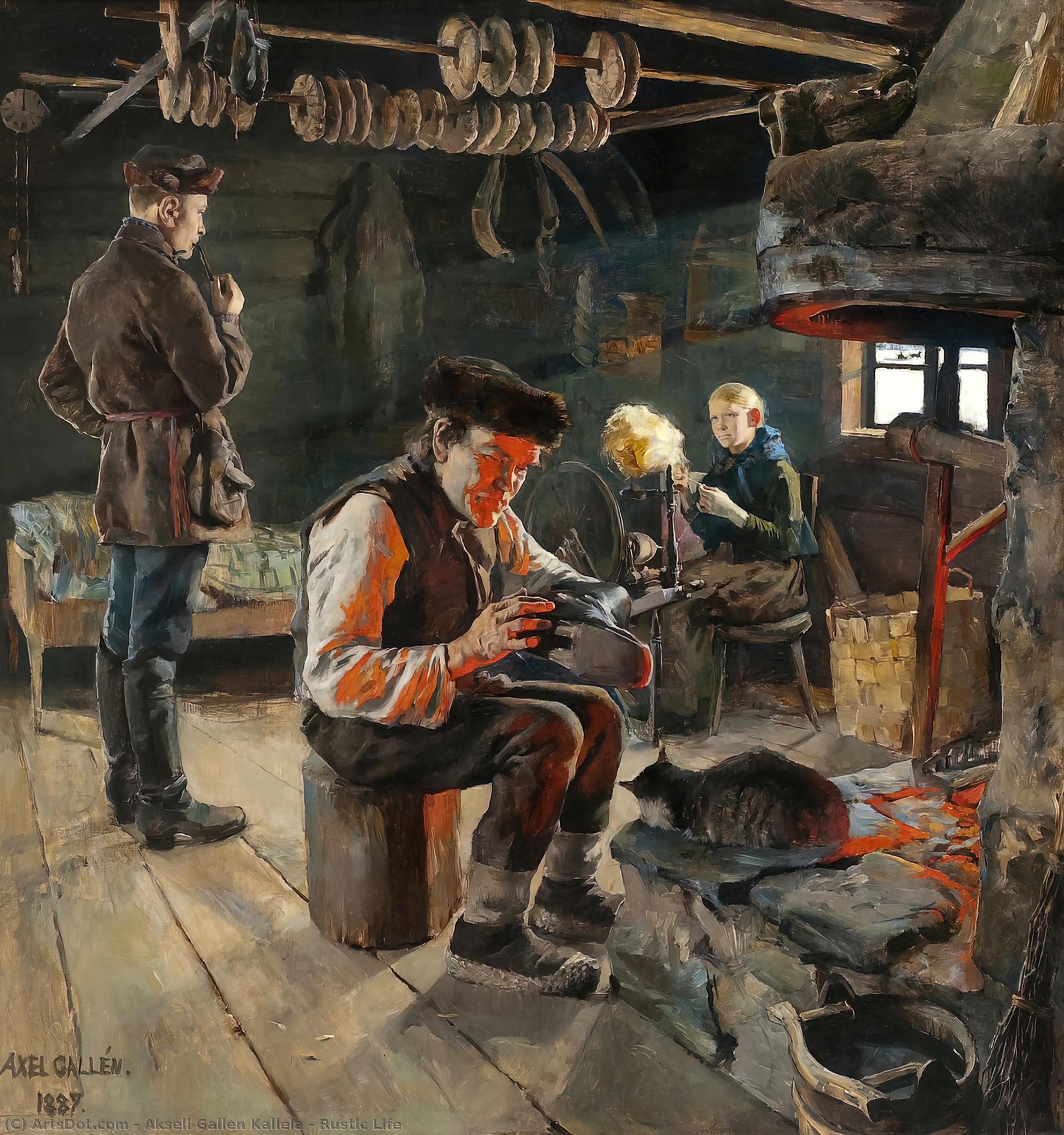Wikioo.org - สารานุกรมวิจิตรศิลป์ - จิตรกรรม Akseli Gallen Kallela - Rustic Life